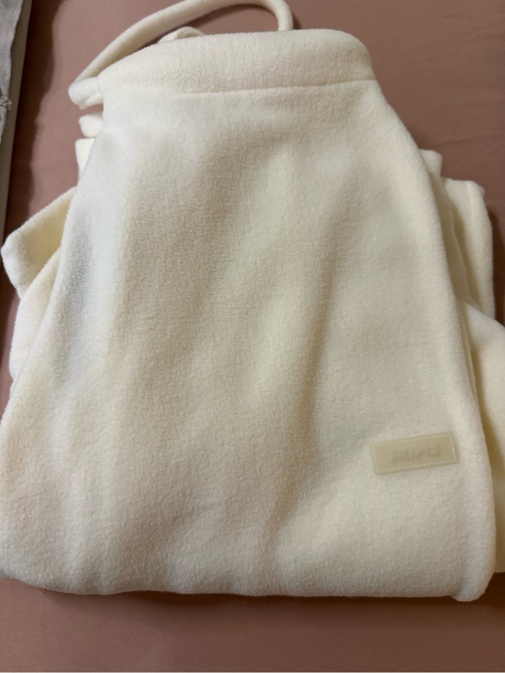 SKIMS Cream Plush Fleece loungewear